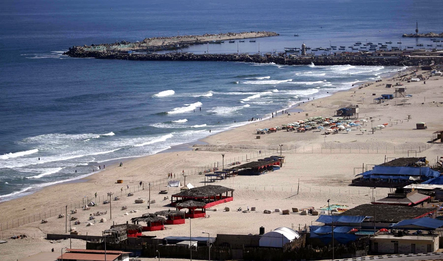 A partial view of a beach along Gaza City in the Palestinian coastal enclave. (AFP)