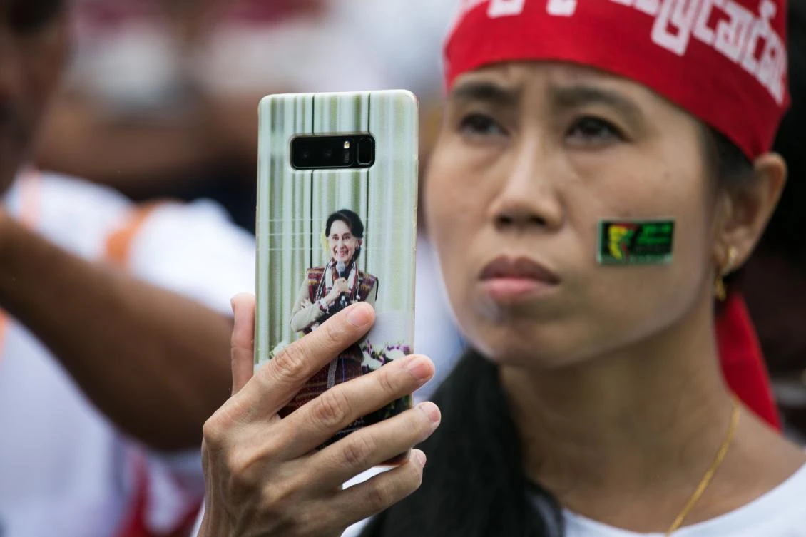 Aung San Suu Kyi’s ruling National League for Democracy party is pushing for change despite objections from military lawmakers, who hold a veto over amendments. (AFP)