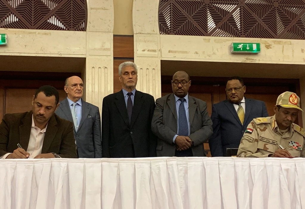 The accord was signed in the presence of African mediators. (AFP)