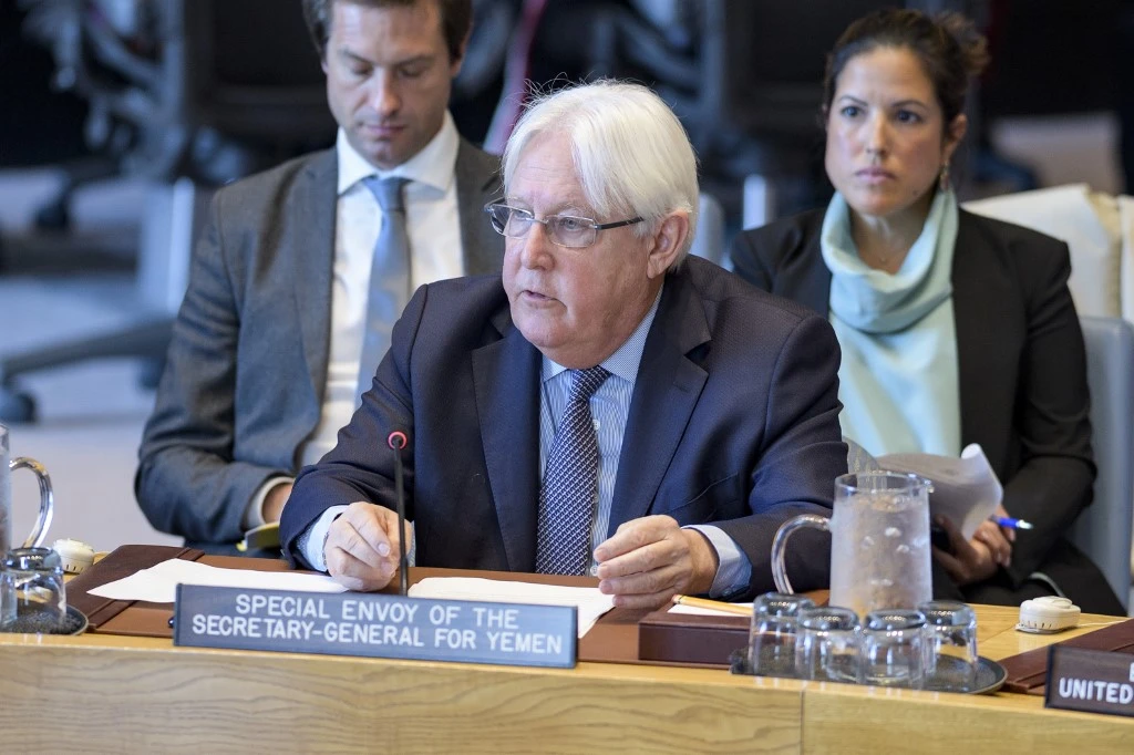 The UN special envoy for Yemen Martin Griffiths expressed grave concern about Houthi attacks on Saudi Arabia. (UN/AFP)