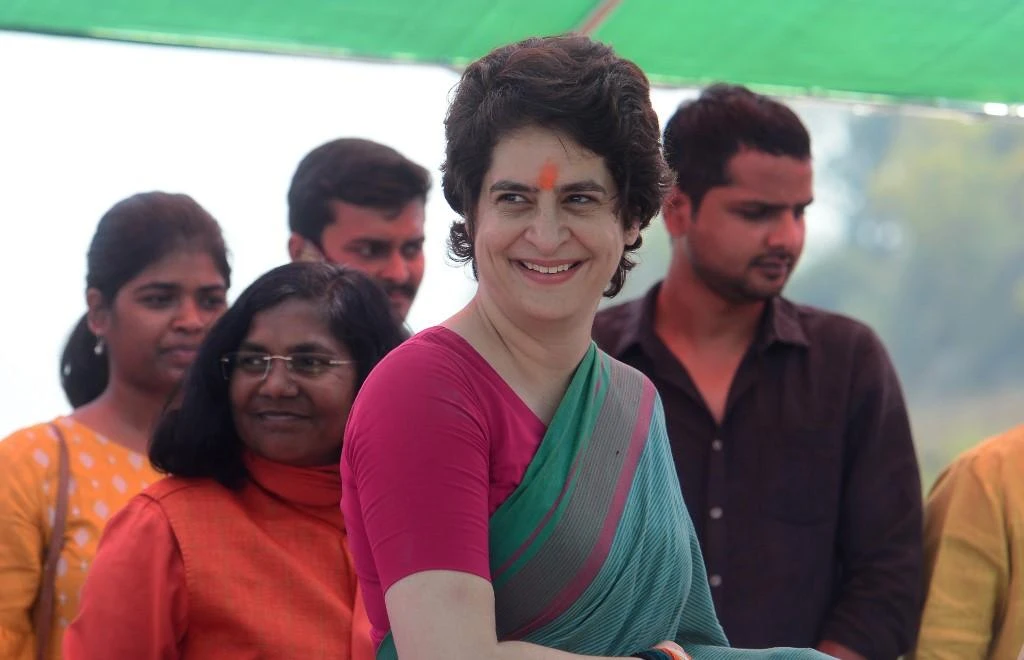 Priyanka Gandhi Vadra, above, was leading a group of supporters to the village of a few hundred people when police blocked their cars. (File/AFP)