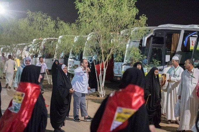 The pilgrims’ city in Abu Ajram, Al-Jouf governorate continues to receive Hajj pilgrims arriving from neighbouring countries via border crossings. (SPA)