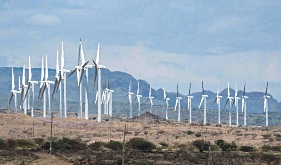The Lake Turkana Wind Power Project in Kenya, lying in a natural corridor at the edge of the Rift Valley that has been dubbed ‘the windiest place on earth.’ (AFP)