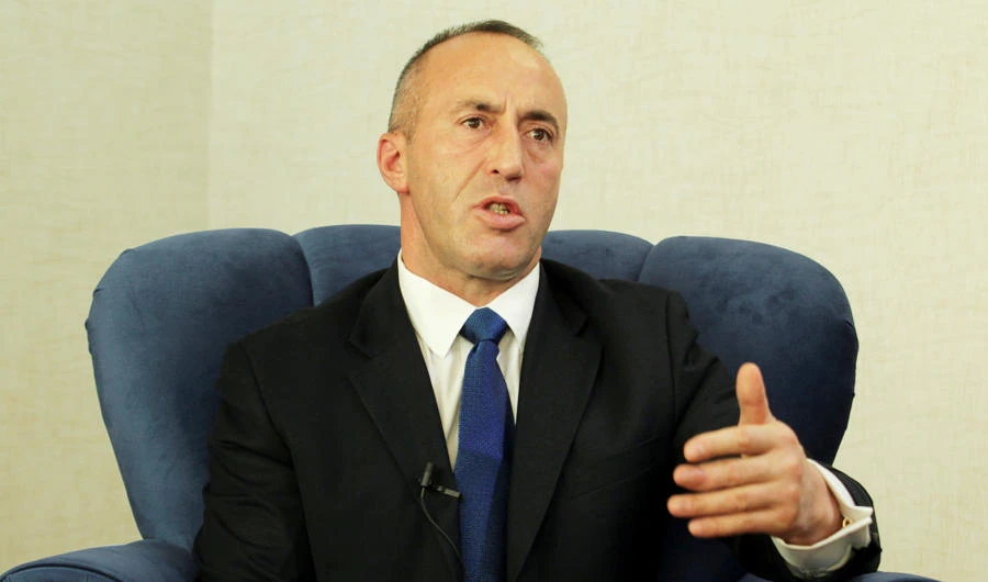 Kosovo's Prime Minister Ramush Haradinaj talks during an interview with Reuters in Pristina, Kosovo, October 16, 2017. (REUTERS)