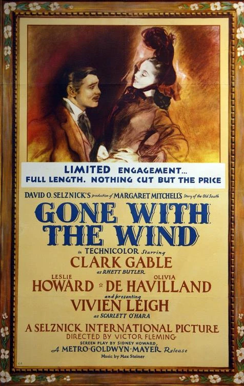 View of a poster for "Gone with the wind" (1939), estimated between 10,000 and 15,000 USD from the Jose Ma. Carpio poster collection at Bonhams and Butterfields' office in Hollywood, California. (AFP)