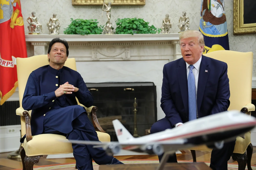 Pakistan's Prime Minister Imran Khan listens while meeting with US President Donald Trump at the White House in Washington, D.C. on July 22, 2019. (REUTERS/Jonathan Ernst)