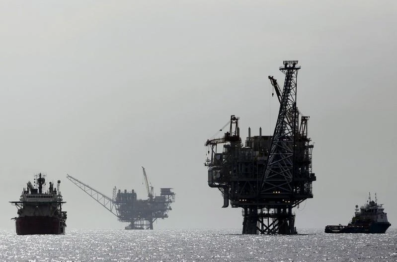 An Israeli gas platform, controlled by a U.S.-Israeli energy group, is seen in the Mediterranean sea. (Reuters)