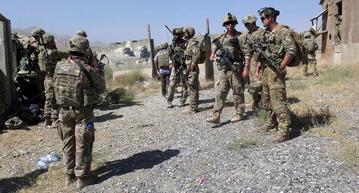 US military advisers from the 1st Security Force Assistance Brigade at an Afghan National Army base in Maidan Wardak province, Afghanistan. (Reuters)