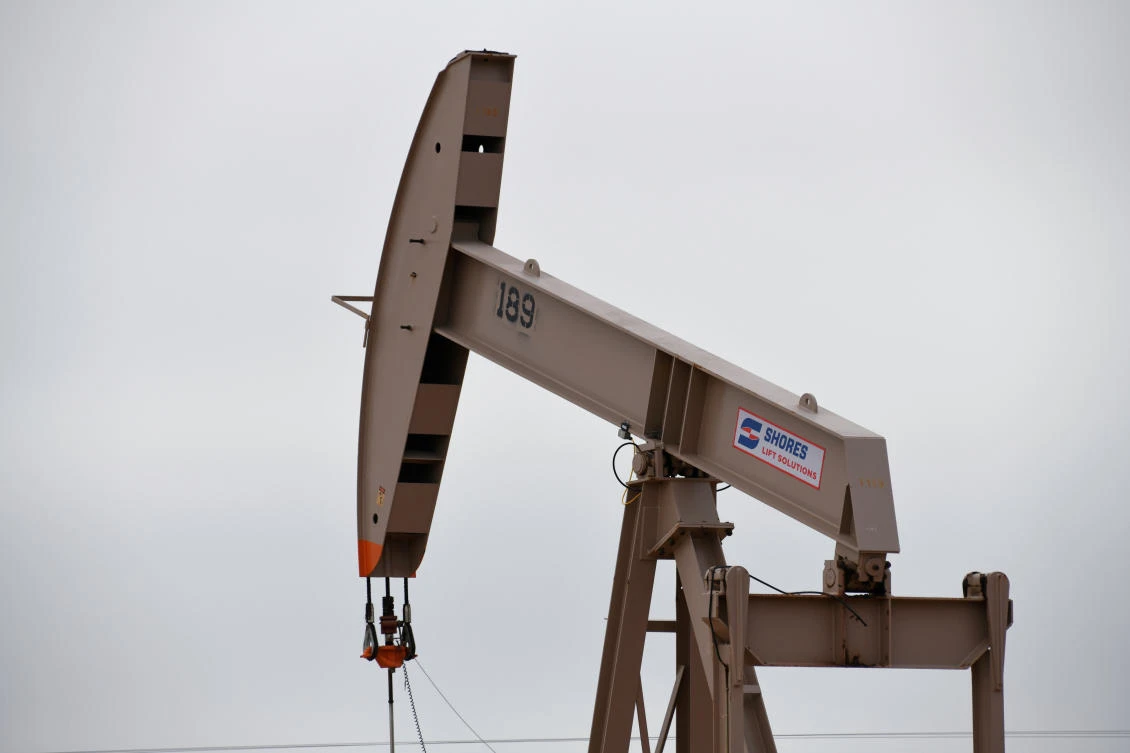 A pump jack operates in the Permian basin oil and natural gas production area near Odessa, Texas, U.S., February 10, 2019. (Reuters)