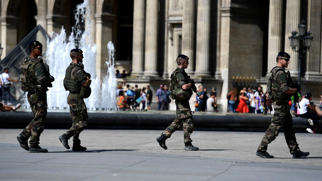 French security forces have thwarted a potential terrorist attack. Above, soldiers on patrol in Paris. (AFP)