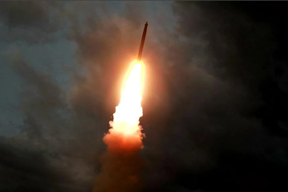 This screen grab image taken from North Korean broadcaster KCTV on August 1, 2019 shows a ballistic missile being launched from an unknown location in North Korea early on July 31. (File/AFP)
