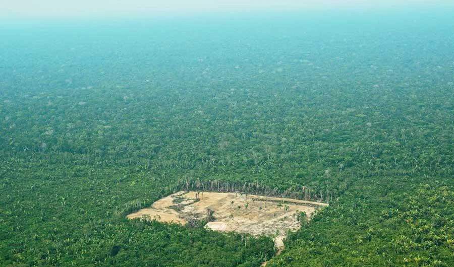 File photo taken on September 22, 2017 showing an aerial view of deforestation in the Western Amazon region of Brazil. (AFP)