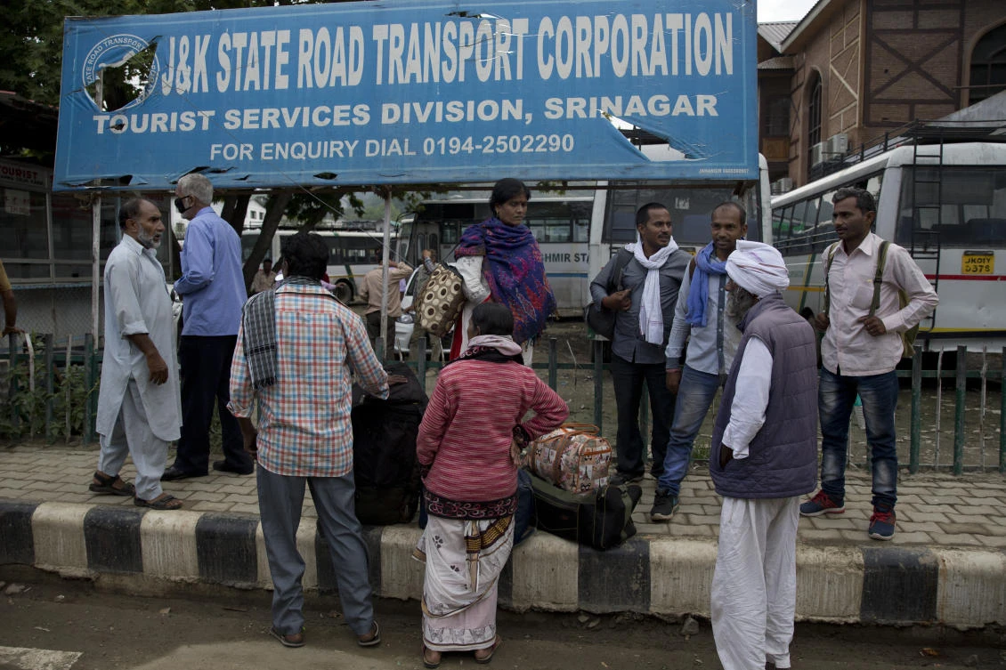 A government order in Kashmir asked tourists and Hindu pilgrims visiting a Himalayan cave shrine "to curtail their stay" in the disputed territory. (AP)