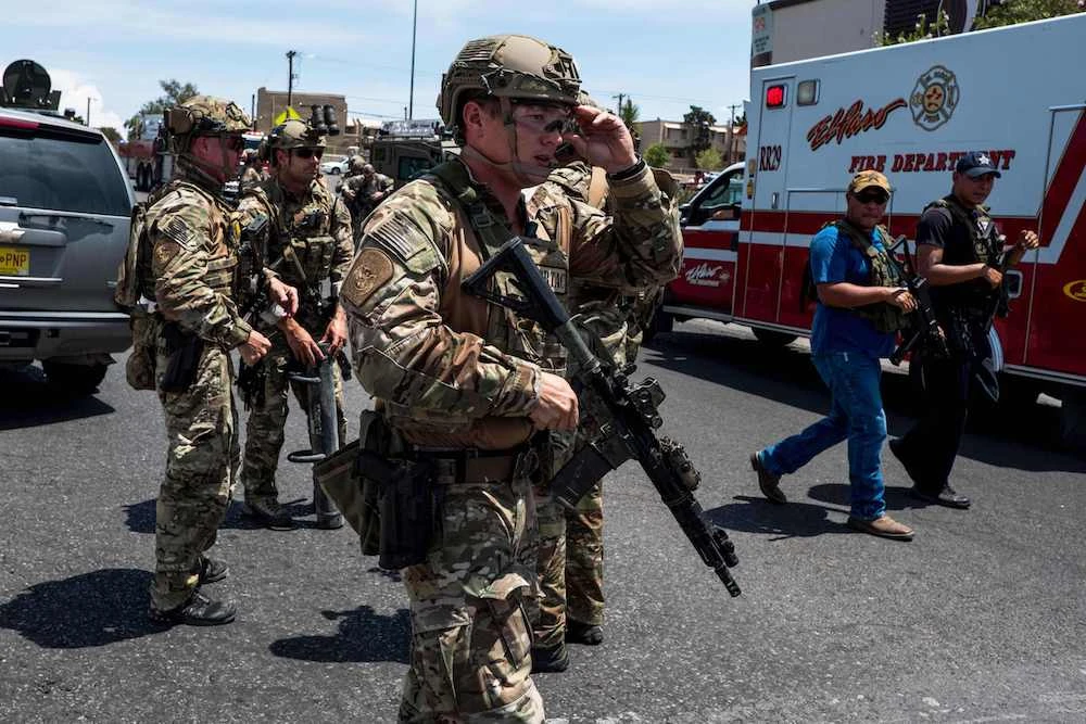 Police respond to an active shooter at a Walmart in El Paso, Texas, Saturday. (AFP)