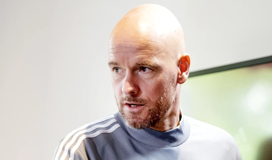 Ajax coach Erik ten Hag speaks during a press conference in Amsterdam, on August 2, 2019, prior to the first Eredivisie match of the season against Vitesse. (AFP)