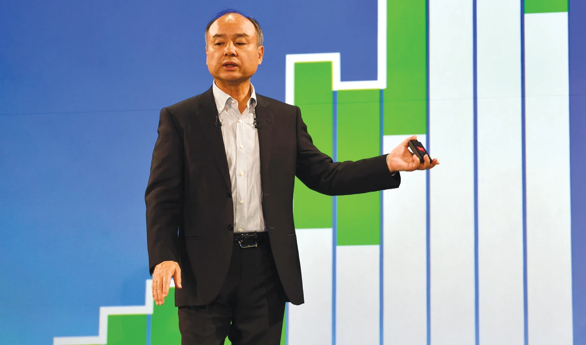 SoftBank’s CEO Masayoshi Son has shifted the fund’s focus from the predictable income of telecoms to new startups with shifting valuations. (AFP)