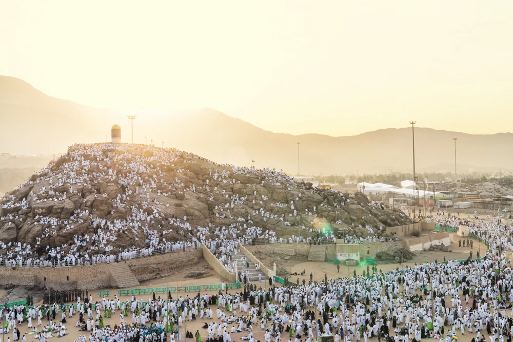 During Murshid’s most recent Hajj, he was stuck between Mount Arafat (above) and Mina, and had to ask a stranger for a lift back to Mina, as he could not make the journey on foot. For him, this is the spirit of Hajj. (Supplied)