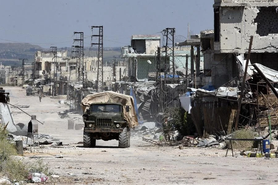 The town was described as the gateway to the southern countryside of Idlib, to the main Damascus-Aleppo highway and to the city of Khan Sheikhoun. (File/AFP)