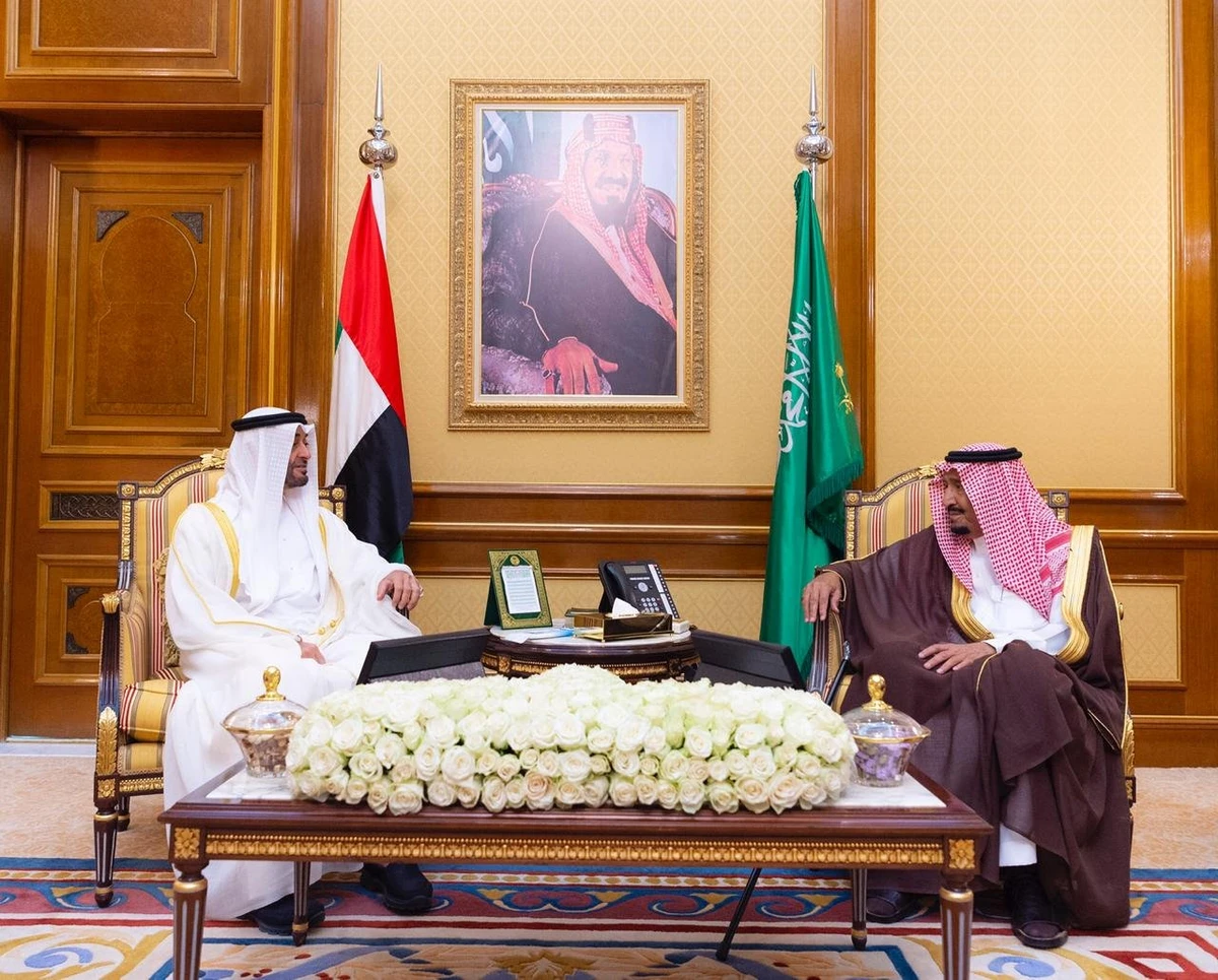 Saudi Arabia’s King Salman and Crown Prince Mohammed bin Salman met with Abu Dhabi Crown Prince Mohammed bin Zayed. (SPA)