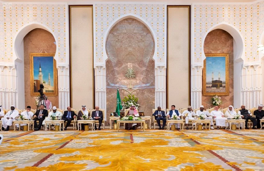 Saudi Arabia's King Salman hosted an annual reception for heads of states and dignitaries performing Hajj this year. (SPA)