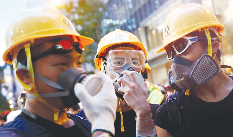 Businesses selling protection gear have enjoyed a boom in sales. (Reuters)