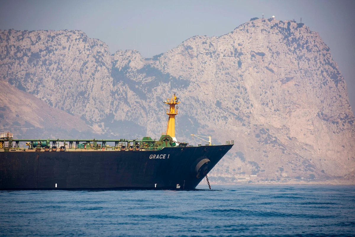 Iran tanker Grace 1 shifts position but still at anchor off Gibraltar