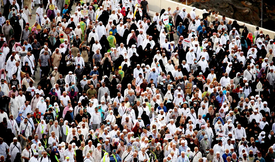 Muslim pilgrims walk to cast their stones during the annual Hajj pilgrimage in Mina, Saudi Arabia. (Reuters)