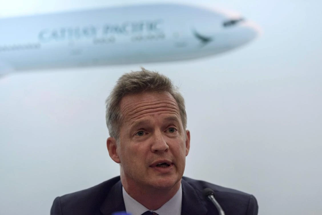Cathay Pacific CEO Rupert Hogg resigned ‘to take responsibility as a leader of the Company in view of recent events.’ (AFP)