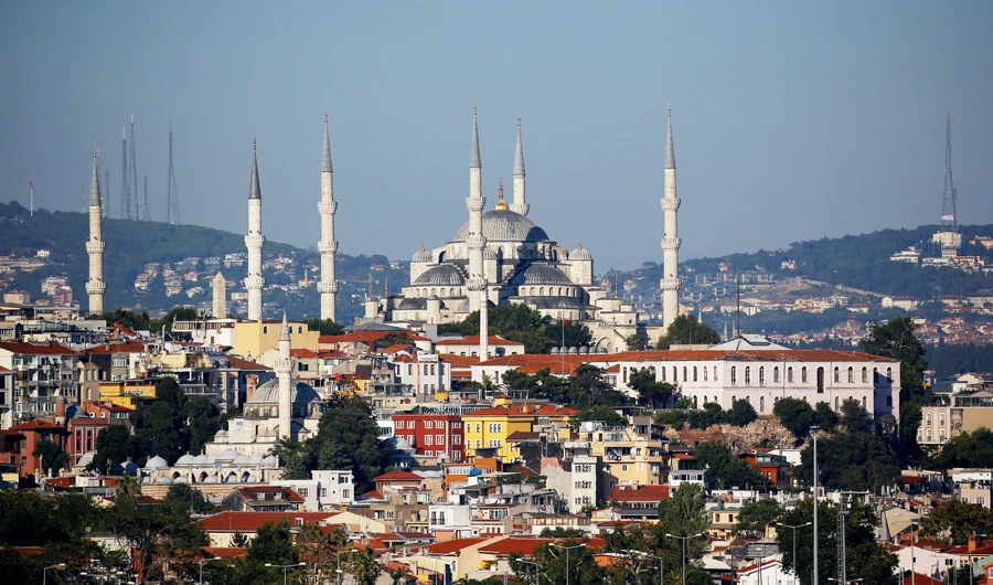 The Ottoman-era Sultanahmet mosque, also known as the Blue Mosque, is pictured in Istanbul, Turkey, July 30, 2017. (Reuters)