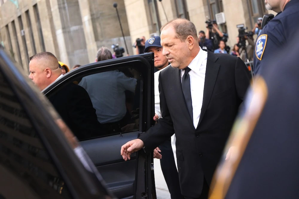 Harvey Weinstein exits court after an arraignment over a new indictment for sexual assault on August 26, 2019 in New York City..(AFP)