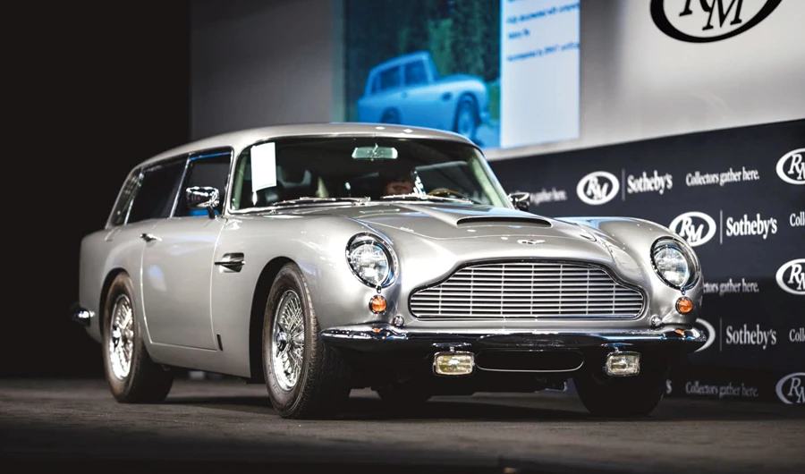 The ‘Evening with Aston Martin’ sale curated by renowned auction house RM Sotheby’s in Monterey included a 1965 DB5 Shooting Brake, which sold for a final price of $1,765,000.