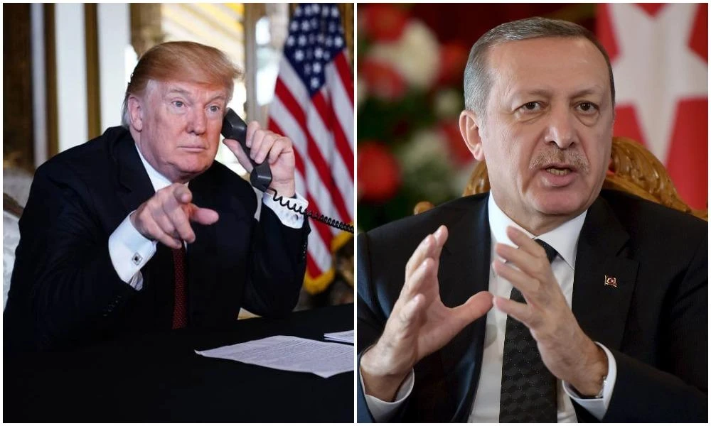 US President Donald Trump and Turkish President Tayyip Erdogan spoke by phone on Wednesday on a range of issues, including trade and the situation in Syria's Idlib. (AFP/File Photos)
