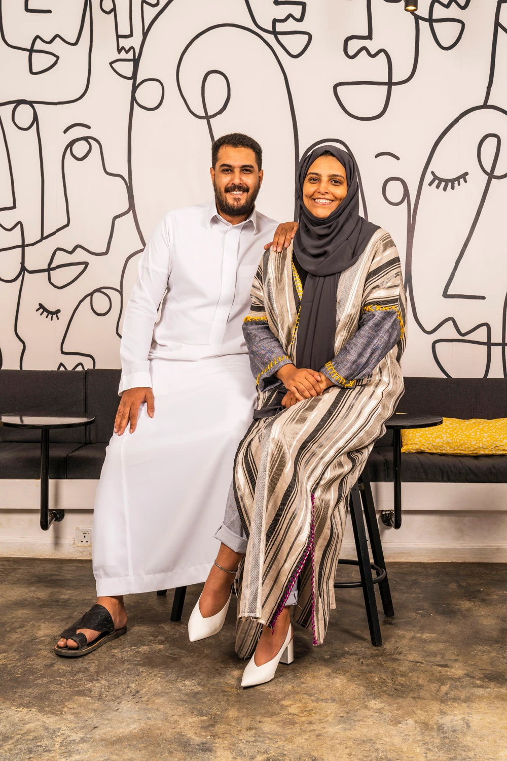 Ohoud Alharbi with her brother Abdullah. ( AN photo by Ziyad Alarfaj)