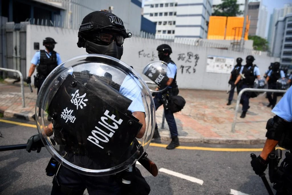 Two of the Umbrella Movement’s leaders were arrested and accused of “inciting others to take part in unauthorized assembly” among other charges. (File/AFP)
