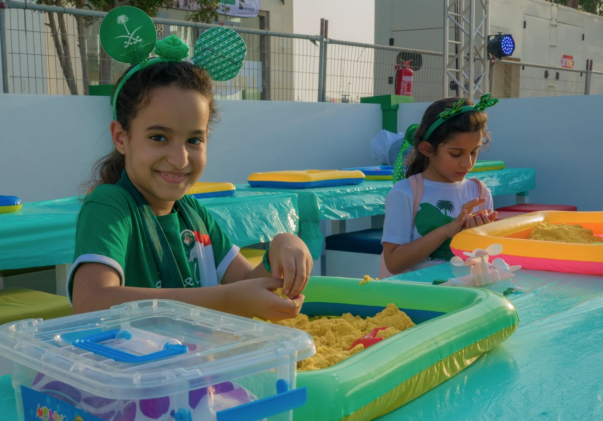 Families took part in a range of fun activities put on ahead of Saudi National Day in Jeddah on Saturday. (AN photo/Huda Bashatah)