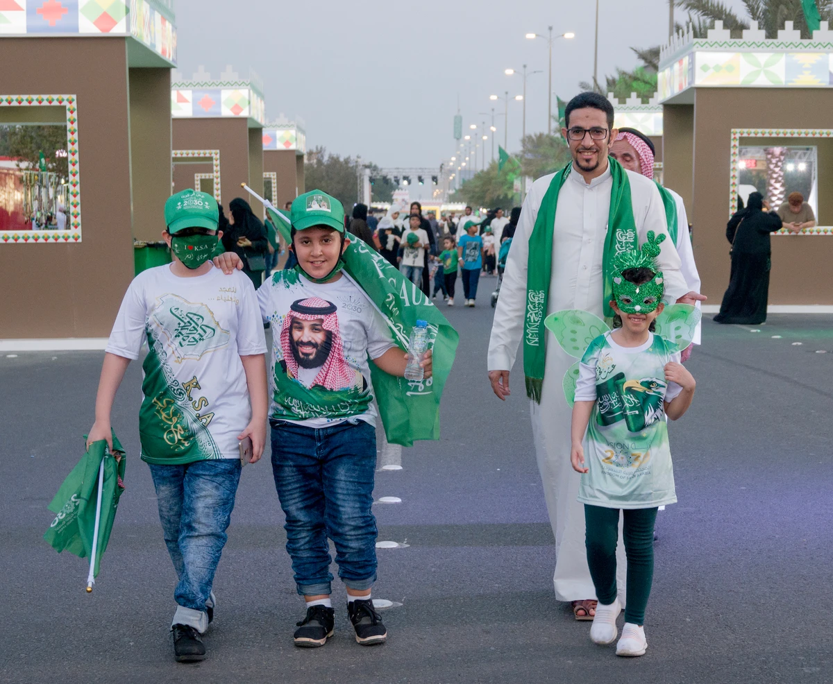 Families took part in a range of fun activities put on ahead of Saudi National Day in Jeddah on Saturday. (AN photo/Huda Bashatah)