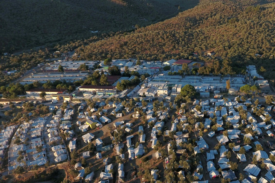 A view of the Moria camp for refugees and migrants and part of a makeshift camp set next to Moria, on the island of Lesbos, Greece, Sept. 19, 2018. (File/Reuters/Giorgos Moutafis)