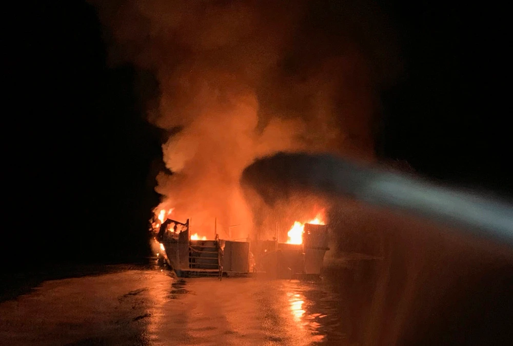 Dive boat sinks in flames off California, 34 missing