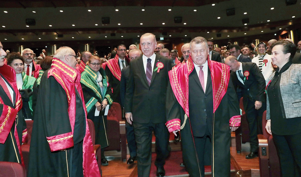 Turkish President Tayyip Erdogan attends the new judicial year's opening ceremony in Ankara on Monday. (Reuters)