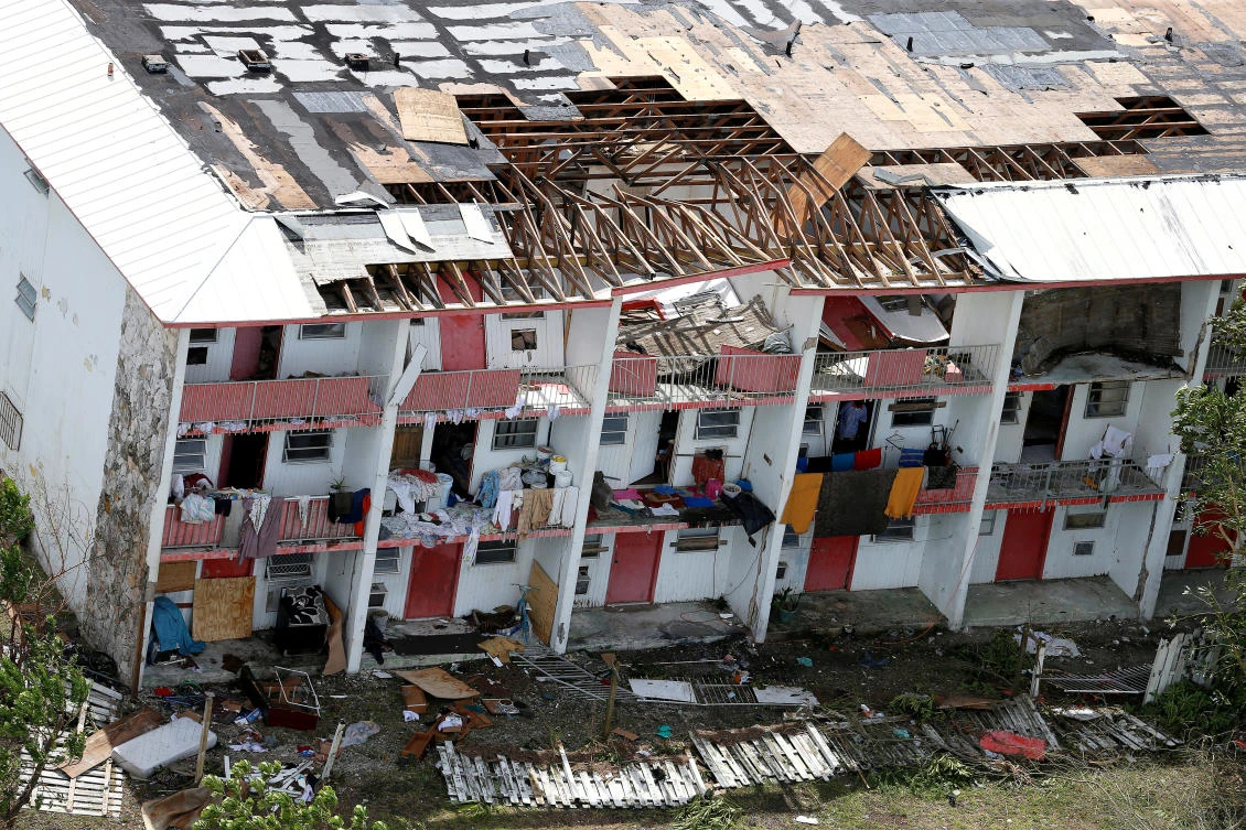 An aerial view shows devastation after hurricane Dorian hit the Grand Bahama Island in the Bahamas,September 4, 2019. (Reuters)