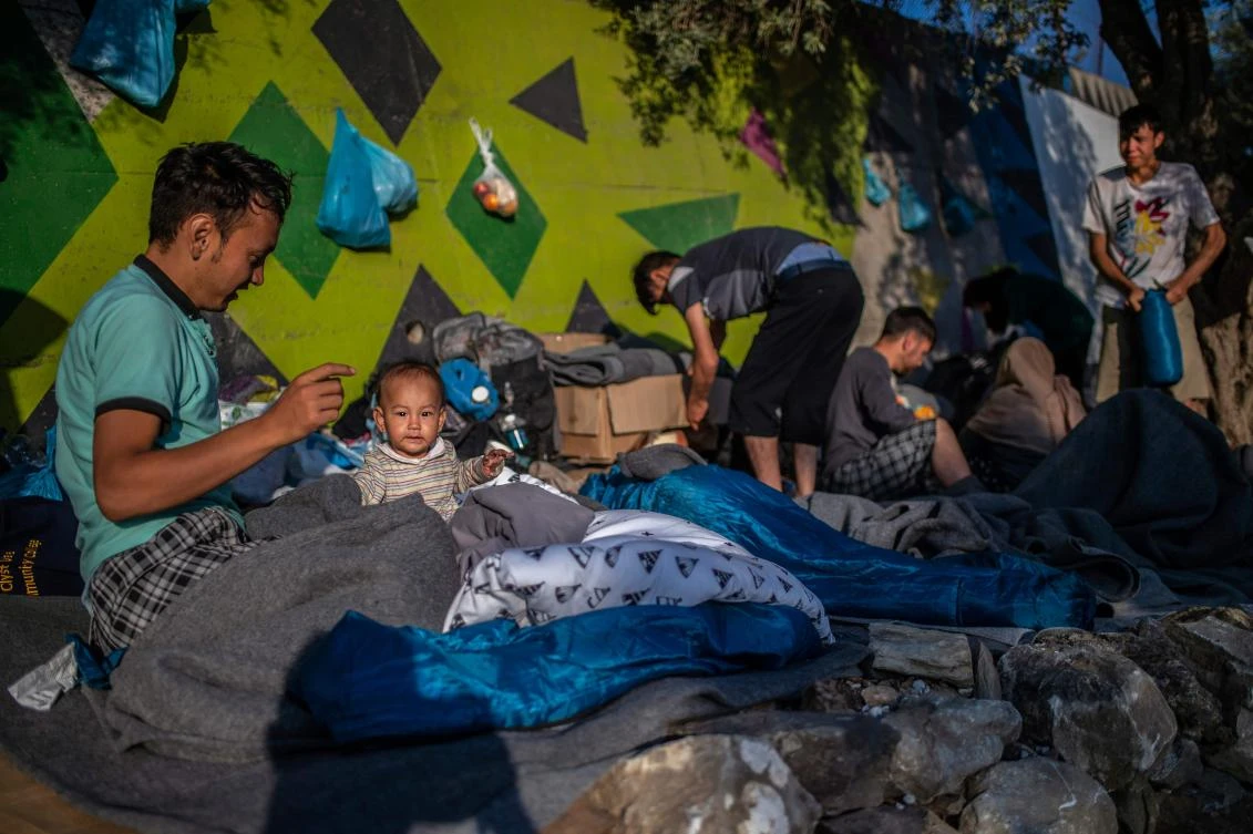 Moria camp, a refugee registration and identification center on Lesbos island, Greece, is once again overcrowded, four years after the migration crisis was at its peak in 2015. (AFP)