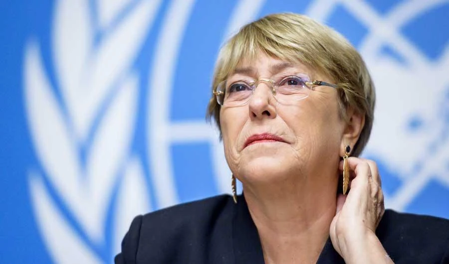 UN Human Rights High Commissioner Michelle Bachelet attends a press conference one year after she took office at the United Nations Offices in Geneva on September 4, 2019. (AFP)