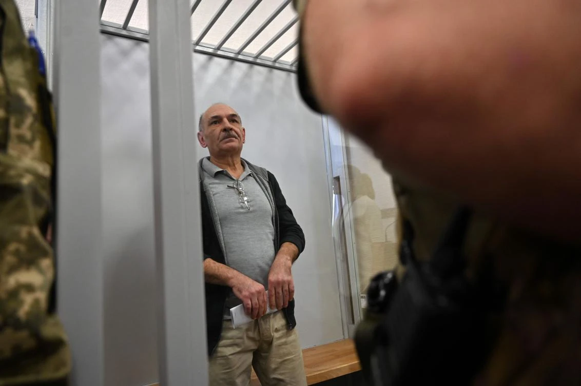 Ukrainian Vladimir Tsemakh, suspected of involvement in the downing of flight MH17, listens to the verdict of the court of appeal, during his hearing in Kiev on September 5, 2019. (AFP)