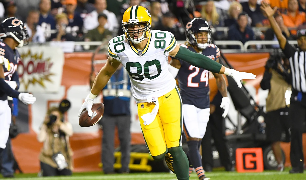 Green Bay Packers tight end Jimmy Graham celebrates after a touchdown. (USA TODAY Sports)