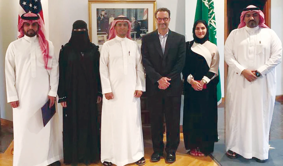 US Assistant Secretary of Near Eastern Affairs David Schenker meets with a group of Saudi journalists in Riyadh on Friday. (Photo/Supplied)