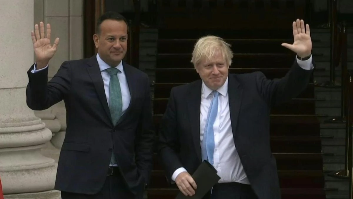 British Prime Minister Boris Johnson meets with Irish Prime Minister Leo Varadkar for talks on Brexit in his first visit to Ireland since taking the top post. (File/AFP)