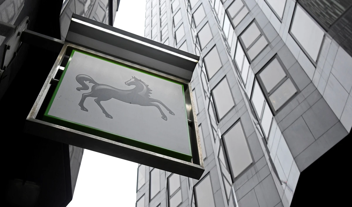 A sign hangs outside a Lloyds Bank branch in London, Britain. (Reuters)