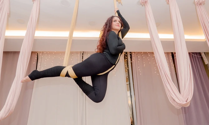 Saudi trapeze artist has soaring  success with aerial yoga business