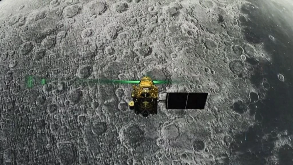 Above, the Vikram Lander before it was supposed to land on the moon in this on August 6, 2019 file photo. (Indian Space Research Organisation/AFP)