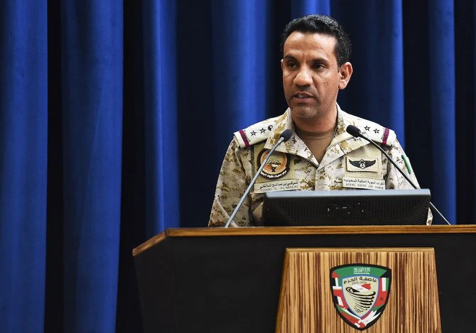 Coalition spokesman Col. Turki Al-Maliki said the drone was targeting civilian areas in Saudi Arabia’s Najran. (File/AFP)